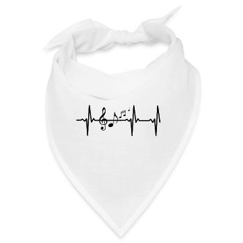 Musiknoten - Bandana - Weiß - Vorne