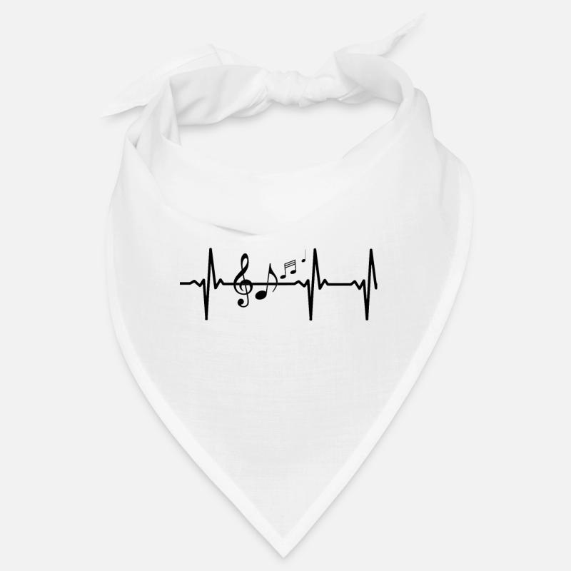 Notes musicales - Bandana - blanc