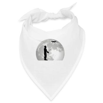 Drohne Mond Drohnenpilot Quadrocopter - Bandana - Weiß - Vorne