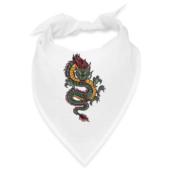 mit chinesischen Drachen chinesischem Drache - Bandana - Weiß - Vorne