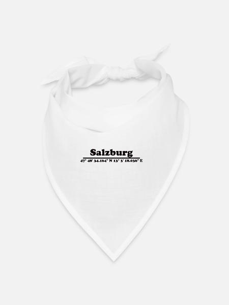 Salzburg Koordinaten - Bandana - Weiß - Vorne