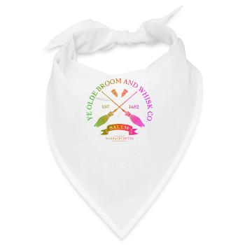 Ye Olde Broom Co Salem Mass. Gegründet 1682 Halloween - Bandana - Weiß - Vorne