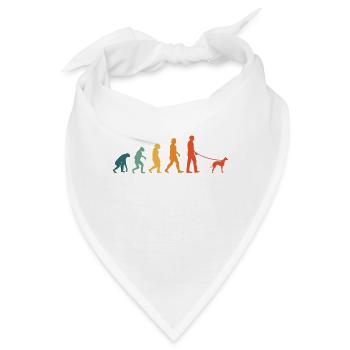 Whippet Evoluition Retro Windhund Sighthound - Bandana - Weiß - Vorne