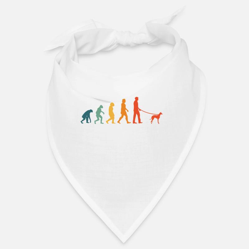 Whippet Evoluition Rétro lévriers Sighthound - Bandana - blanc
