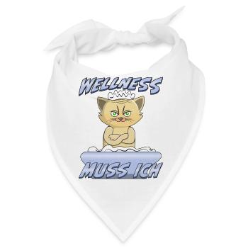 KATZE BÖSE WELLNESS MUSS ICH - Bandana - Weiß - Vorne