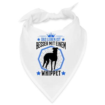 Whippet Hund Spruch Windhund Sighthound - Bandana - Weiß - Vorne