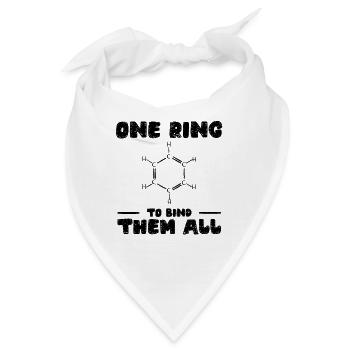 Chemie Benzolring Molekül Bindung - Bandana - Weiß - Vorne