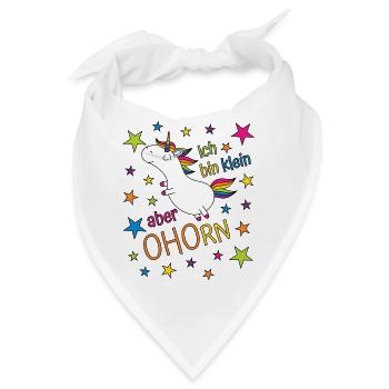 Einhorn Ich bin klein aber ohorn - klein aber oho - Bandana - Weiß - Vorne