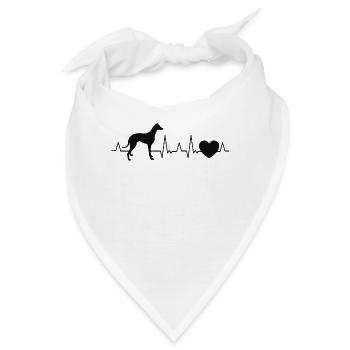 Whippet Herzschlag Windhund Sighthound - Bandana - Weiß - Vorne
