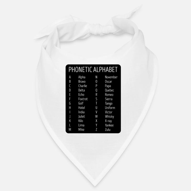 Airplane Pilot Air Traffic Controller Phonetic - Bandana - white
