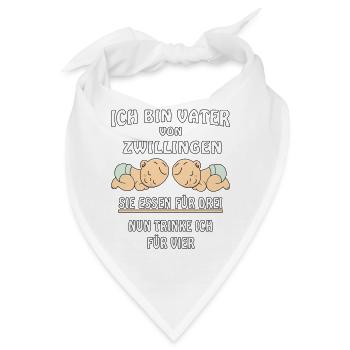 ICH BIN VATER VON ZWILLINGEN SIE ESSEN FÜR DREI - Bandana - Weiß - Vorne