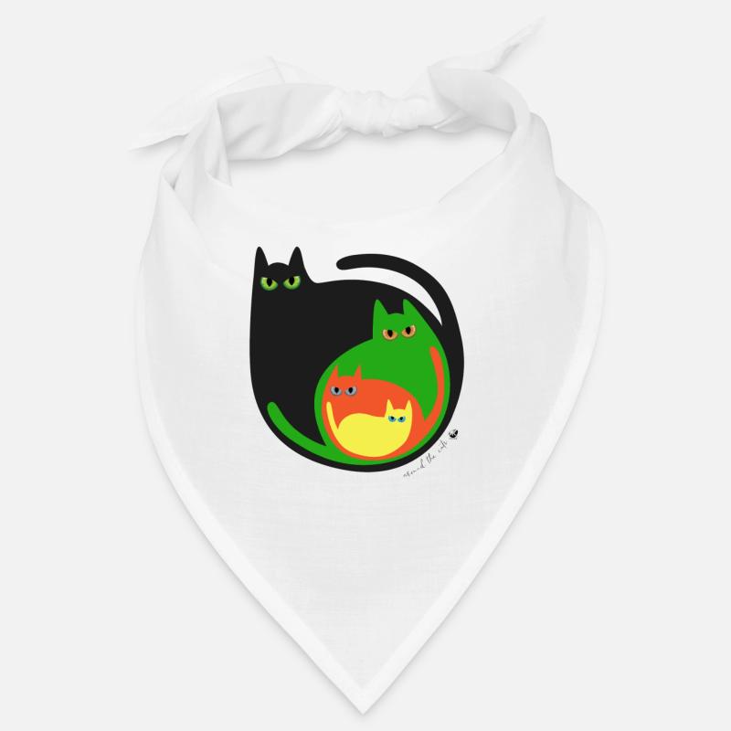 Round colored cat image Bandana