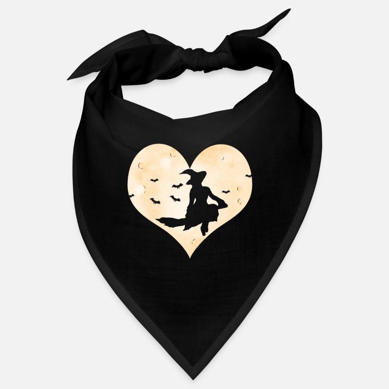 Balai de sorcières Avant la forme de coeur lune Interrupteurs de sorcières Bandana
