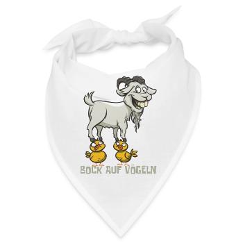 Bock auf Vögeln - zweideutiges Wortspiel witzig - Bandana - Weiß - Vorne