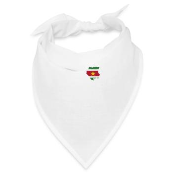 Suriname Herzschlag Flagge Vintage Suriname - Bandana - Weiß - Vorne