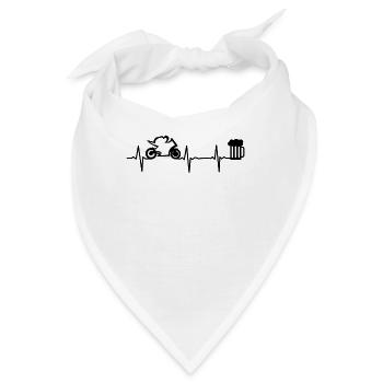 Rennmotorrad Motorrad Herzschlag Bierkrug Dirtbike - Bandana - Weiß - Vorne