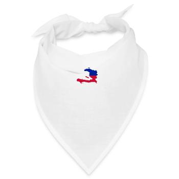 Haiti Herzschlag Flagge Vintage Haiti - Bandana - Weiß - Vorne