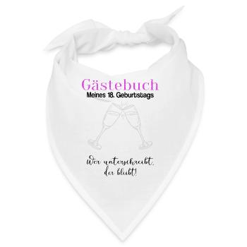 18. Geburtstag Mädchen Unterschrift Gästebuch - Bandana - Weiß - Vorne