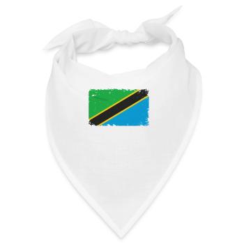 Tansania Herzschlag Flagge Vintage Tansania - Bandana - Weiß - Vorne