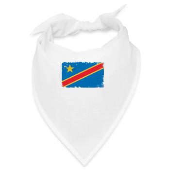 Kongo Herzschlag Flagge Vintage Kongo - Bandana - Weiß - Vorne