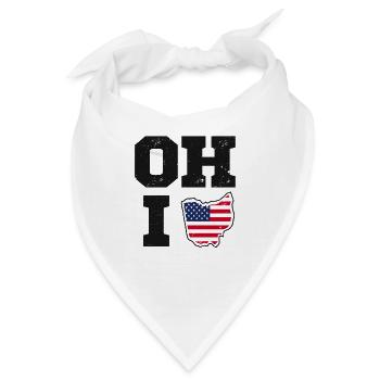 Ohio USA Bundesstaat Flagge - Bandana - Weiß - Vorne