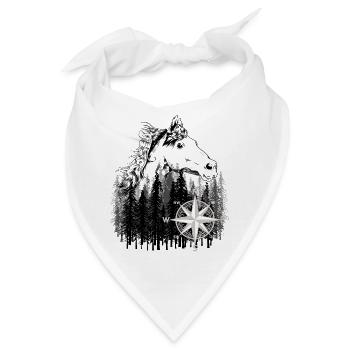 Pferd Mountains Wildnis Reiter Wildpferd Abenteuer - Bandana - Weiß - Vorne
