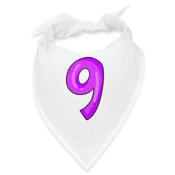 Nummer 9 - Bandana - Weiß - Vorne