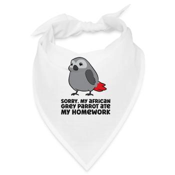Mein Afrikanischer Graupapagei hat meine - Bandana - Weiß - Vorne