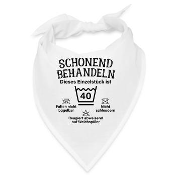 Schonend Behandeln Vierzig Geschenk 40. Geburtstag - Bandana - Weiß - Vorne