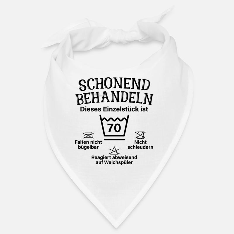 Schonend Behandeln Siebzig Geschenk 70. Geburtstag - Bandana - Weiß