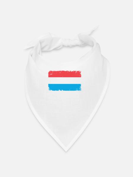 Luxembourg Heartbeat Flag Vintage Luxembourg - Bandana - white - Front