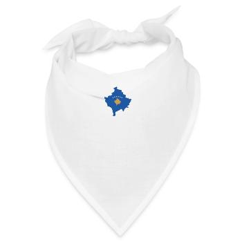 Kosovo Herzschlag Flagge Vintage Kosovo - Bandana - Weiß - Vorne