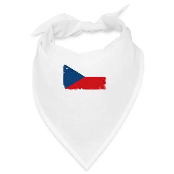 Tschechien Herzschlag Flagge Vintage Tschechien - Bandana - Weiß - Vorne