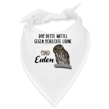 Eule Süßer Uhu Vogel Lustiger Spruch Geschenk - Bandana - Weiß - Vorne