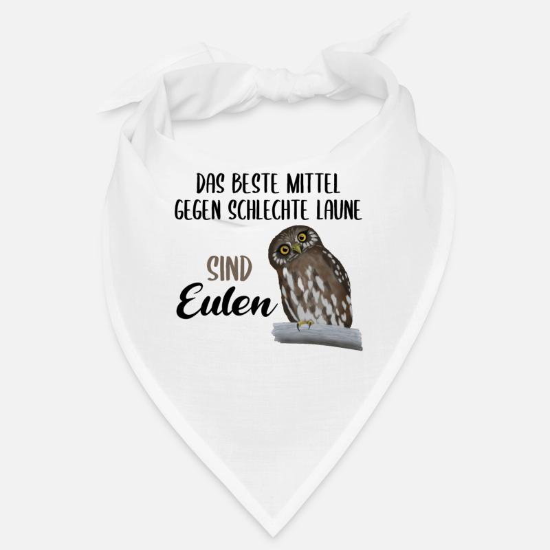 Eule Süßer Uhu Vogel Lustiger Spruch Geschenk - Bandana - Weiß