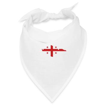 Georgien Herzschlag Flagge Vintage Georgien - Bandana - Weiß - Vorne
