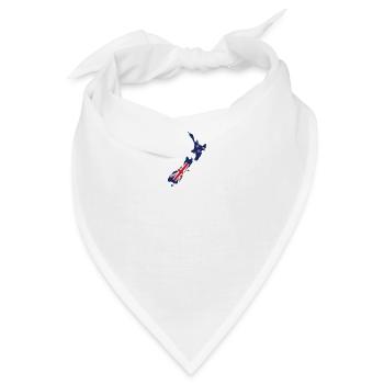 Neuseeland Herzschlag Flagge Vintage Neuseeland - Bandana - Weiß - Vorne