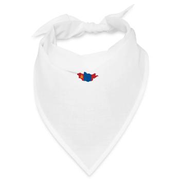 Mongolei Herzschlag Flagge Vintage Mongolei - Bandana - Weiß - Vorne