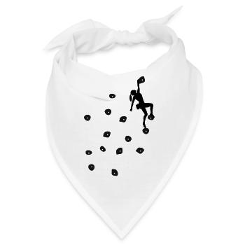 Bouldern Klettern Schwarze Boulder Griffe Frau - Bandana - Weiß - Vorne