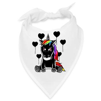 Halloween Einhorn böse schlecht Fabelwesen Horror - Bandana - Weiß - Vorne