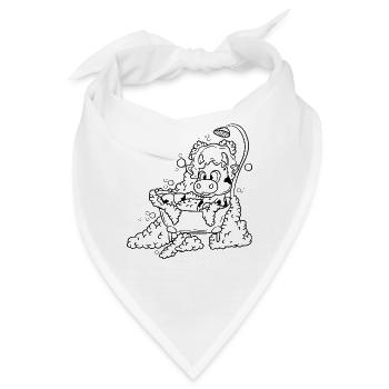 Kuh in der Badewanne - Bandana - Weiß - Vorne