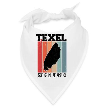 Texel Koordinaten Niederlande Urlaub - Bandana - Weiß - Vorne