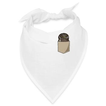 Eule Uhu Vogel In Brusttasche Print Geschenk - Bandana - Weiß - Vorne