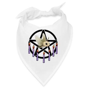 Halloween Motte Okkult Spirituell Pentagramm - Bandana - Weiß - Vorne