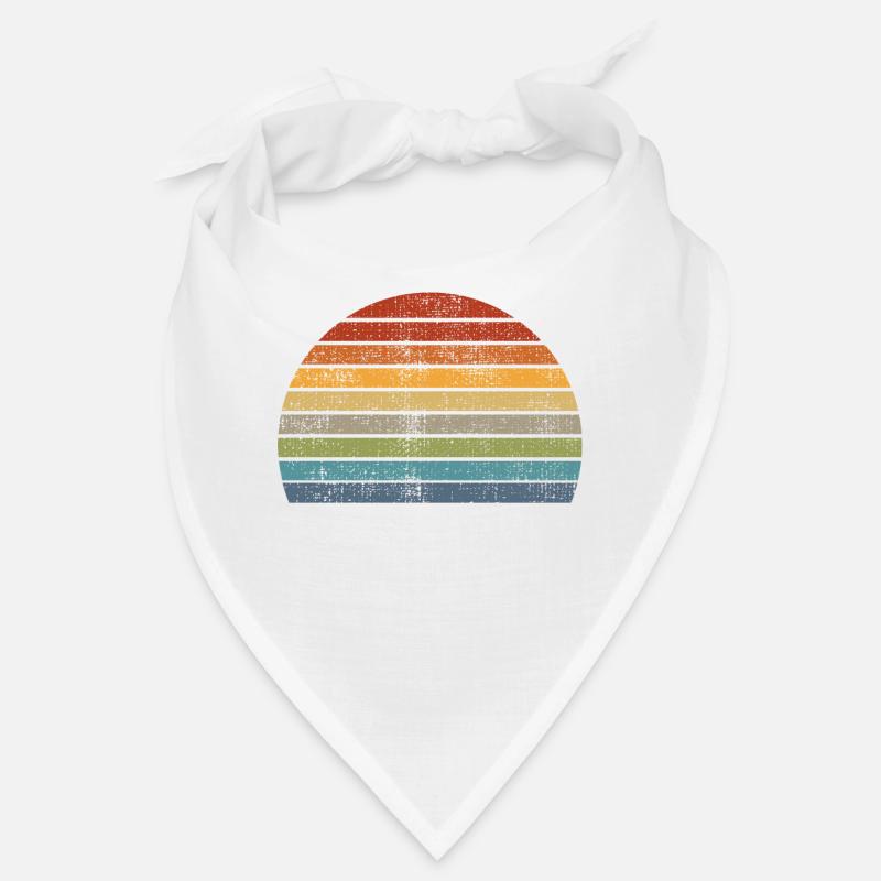 Retro Hintergrund Regenbogen Vintage Style Sonne - Bandana - Weiß