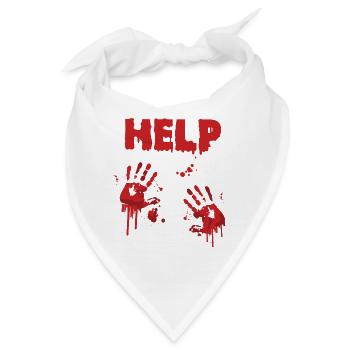 Hilfe Blutiges Zombie Halloween Kostüm - Bandana - Weiß - Vorne