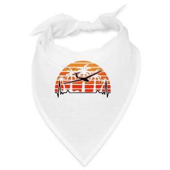 Segelflugzeug Herzschlag Segelflieger Segelfliegen - Bandana - Weiß - Vorne
