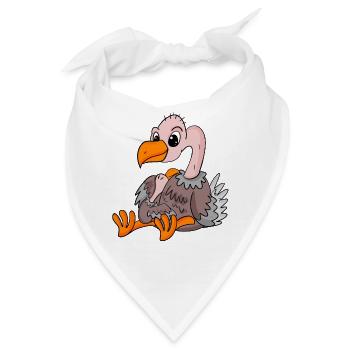 Geier Familie - Geier mit Baby - Geier Motiv - Bandana - Weiß - Vorne