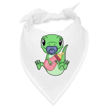 Baby Eidechse - Bandana - Weiß - Vorne
