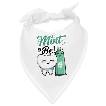 Mint Zahnfreude Cartoon - Bandana - Weiß - Vorne